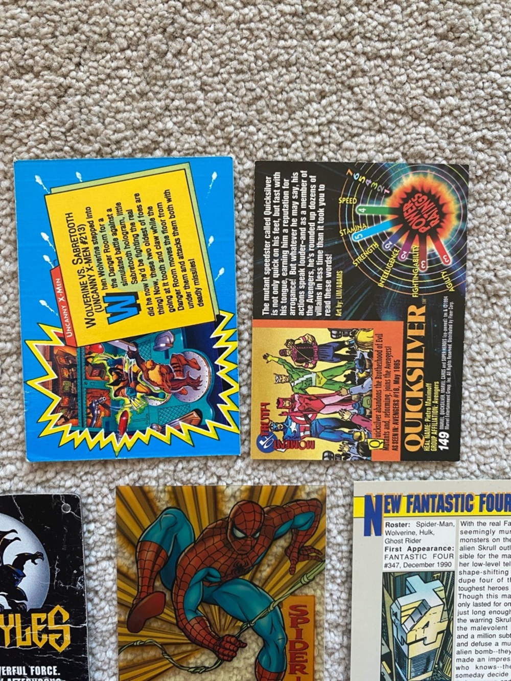 Vintage Random X-Men & Spider-Man Trading Cards Lot - Picture 7 of 9